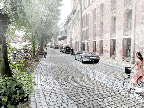 Visualisierung zum Straßenumbau in der Baumstraße, Altstadt in Lüneburg