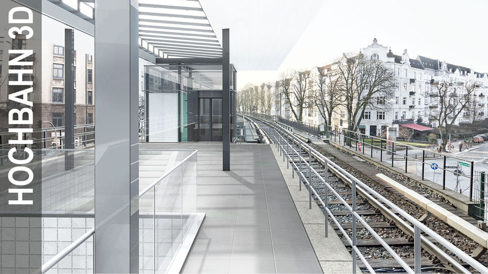 3D Visualisierung Umbau zu barrierefreien U-Bahnhfen Hamburg Modelldigital-de